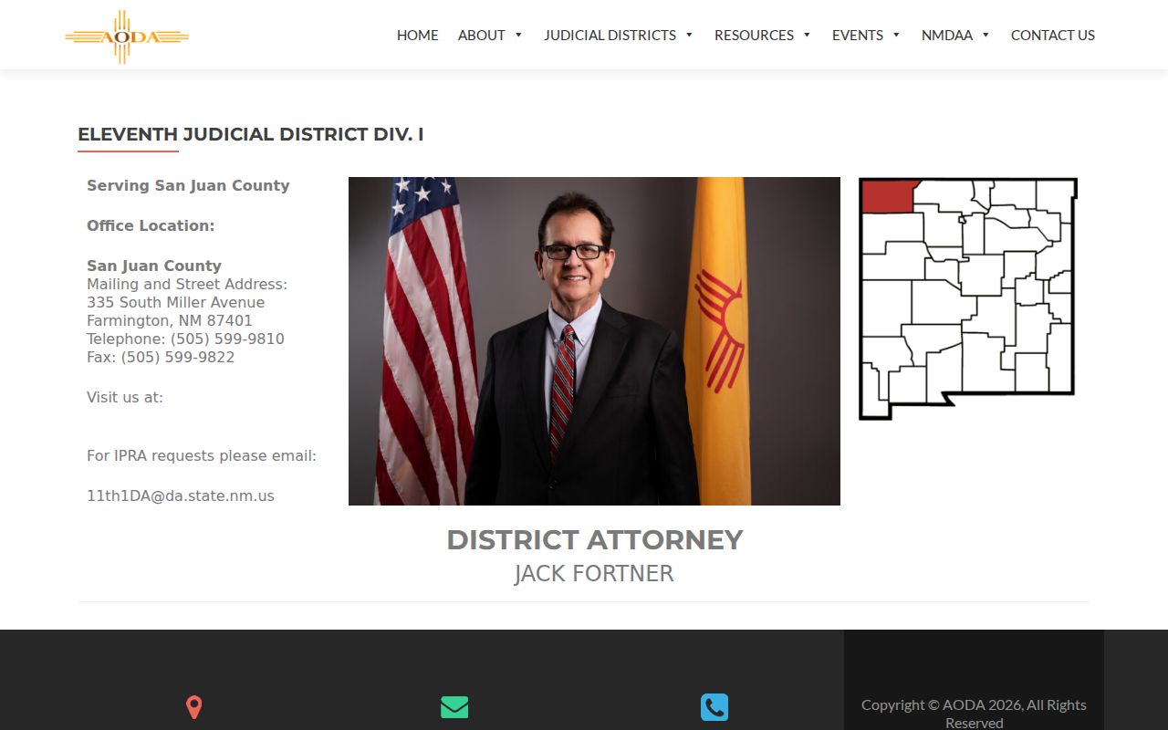 Eleventh District Attorney criminal records office serving San Juan County